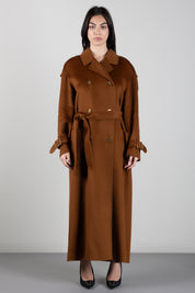 Elisabetta Franchi Cappotto Lungo Doppiopetto In Panno Double con Cintura CP02D66E2 SIGARO