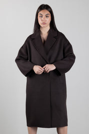 Vicolo Cappotto Lungo Doppiopetto Oversize TAC003 FONDENTE