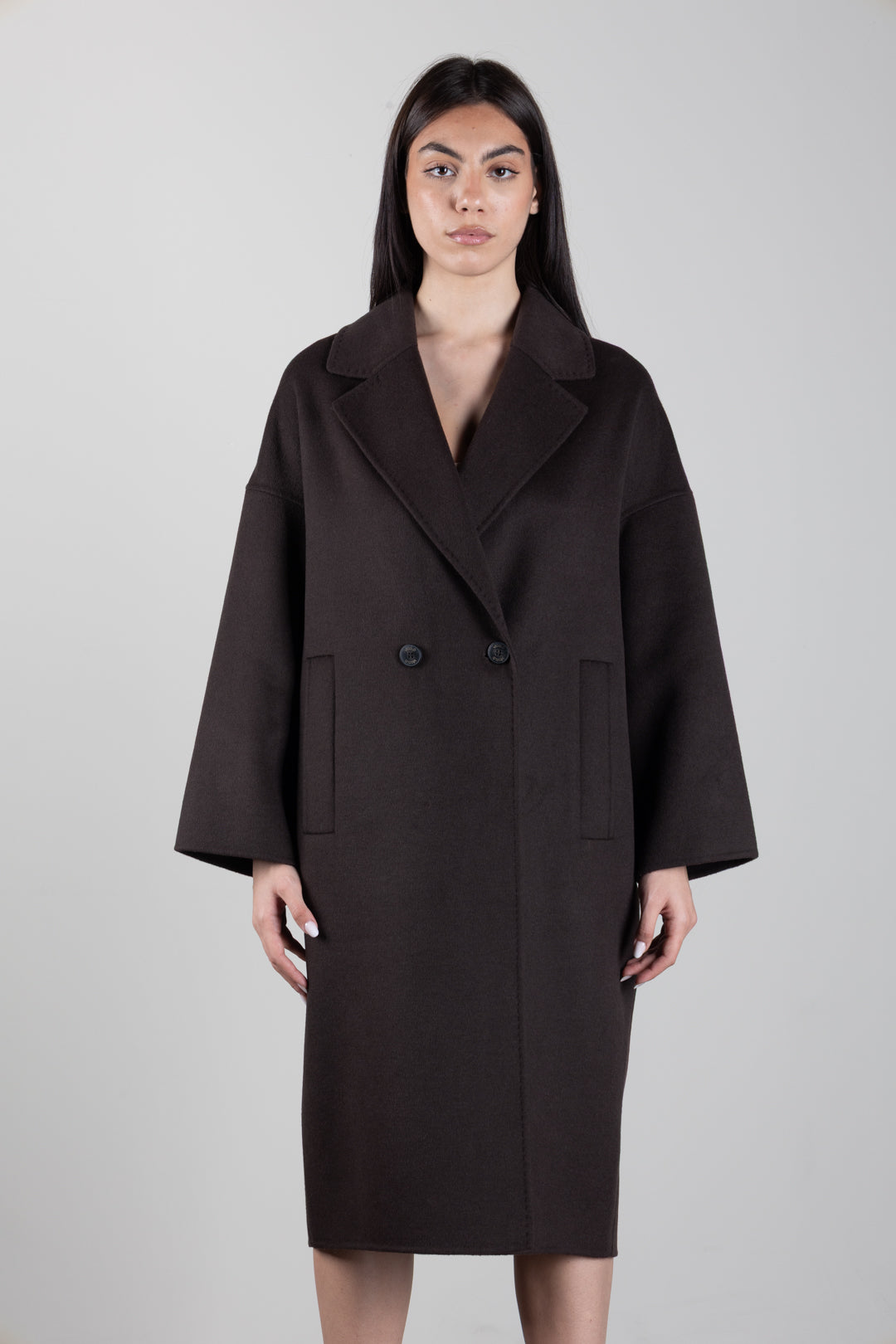 Vicolo Cappotto Lungo Doppiopetto Oversize TAC003 FONDENTE