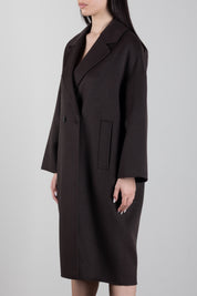 Vicolo Cappotto Lungo Doppiopetto Oversize TAC003 FONDENTE