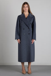 Vicolo Cappotto Lungo Doppiopetto TAC0011 GRIGIO MELANGE