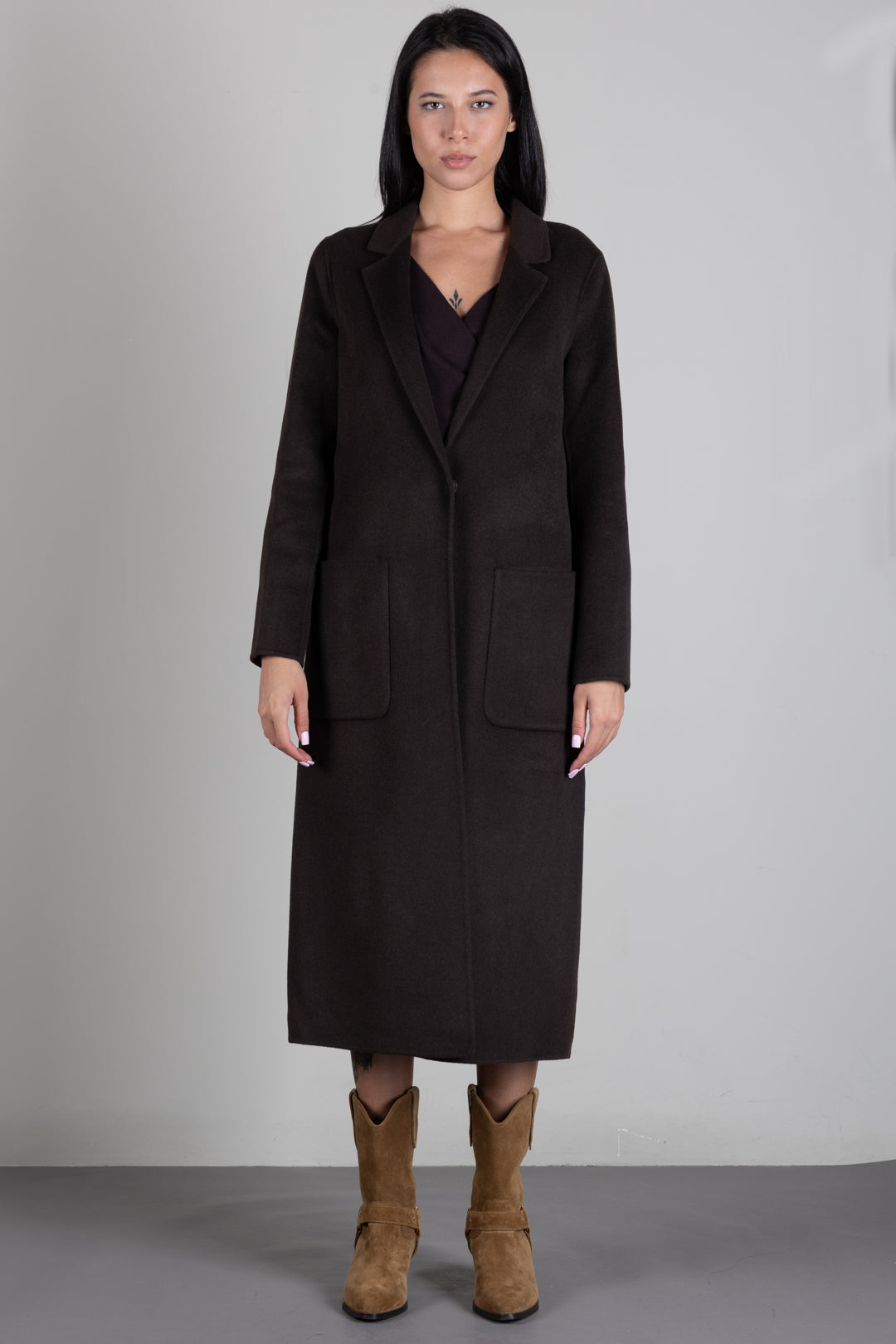 Vicolo Cappotto Lungo In Misto Lana TAC0002 FONDENTE