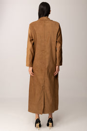 Khloe Femme Cappotto Lungo In Suede COGNAC