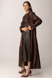 Khloe Femme Cappotto Lungo In Suede MORO