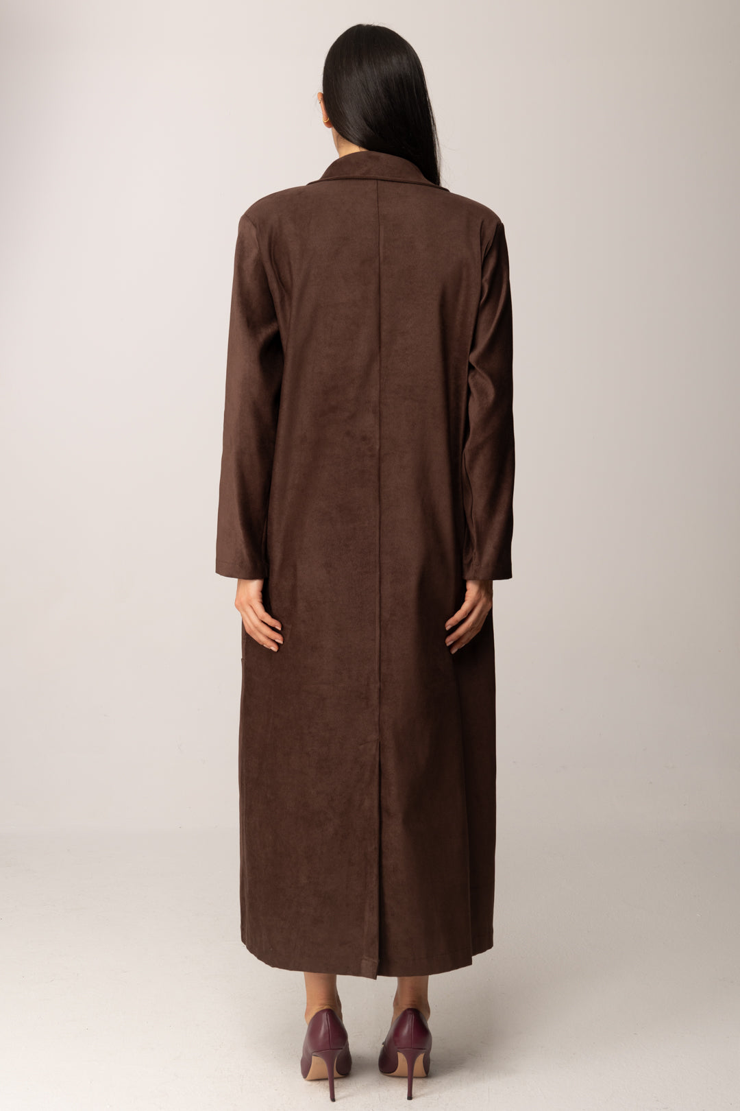 Khloe Femme Cappotto Lungo In Suede MORO