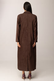 Khloe Femme Cappotto Lungo In Suede MORO