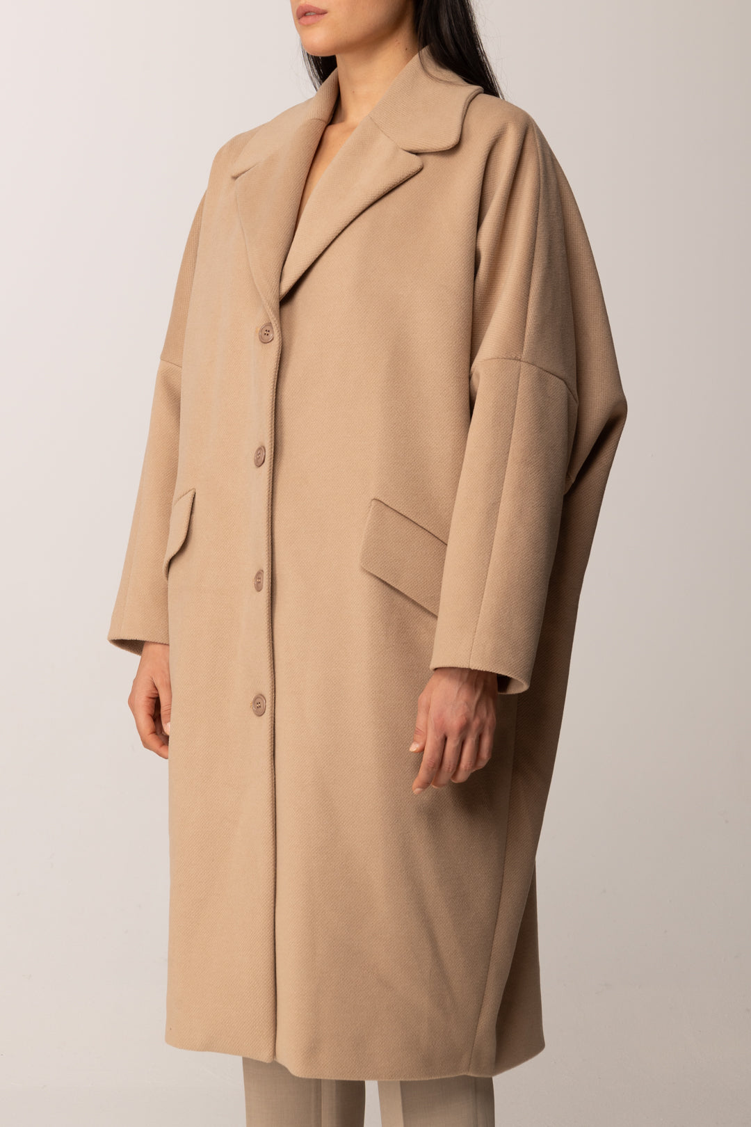 Khloe Femme Cappotto Over con Tasche Laterali CAMMELLO