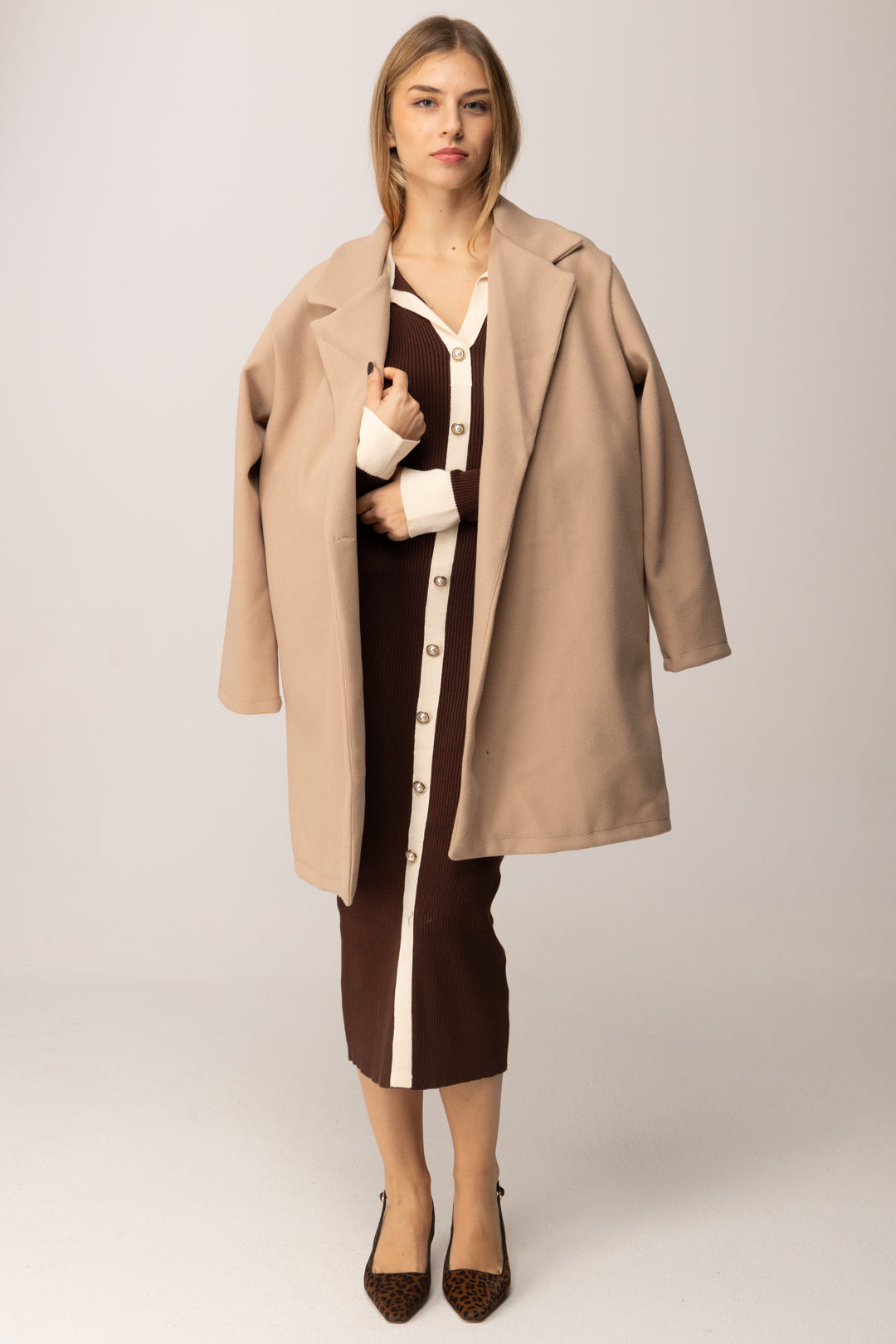 Khloe Femme Cappotto Over Doppiopetto BEIGE