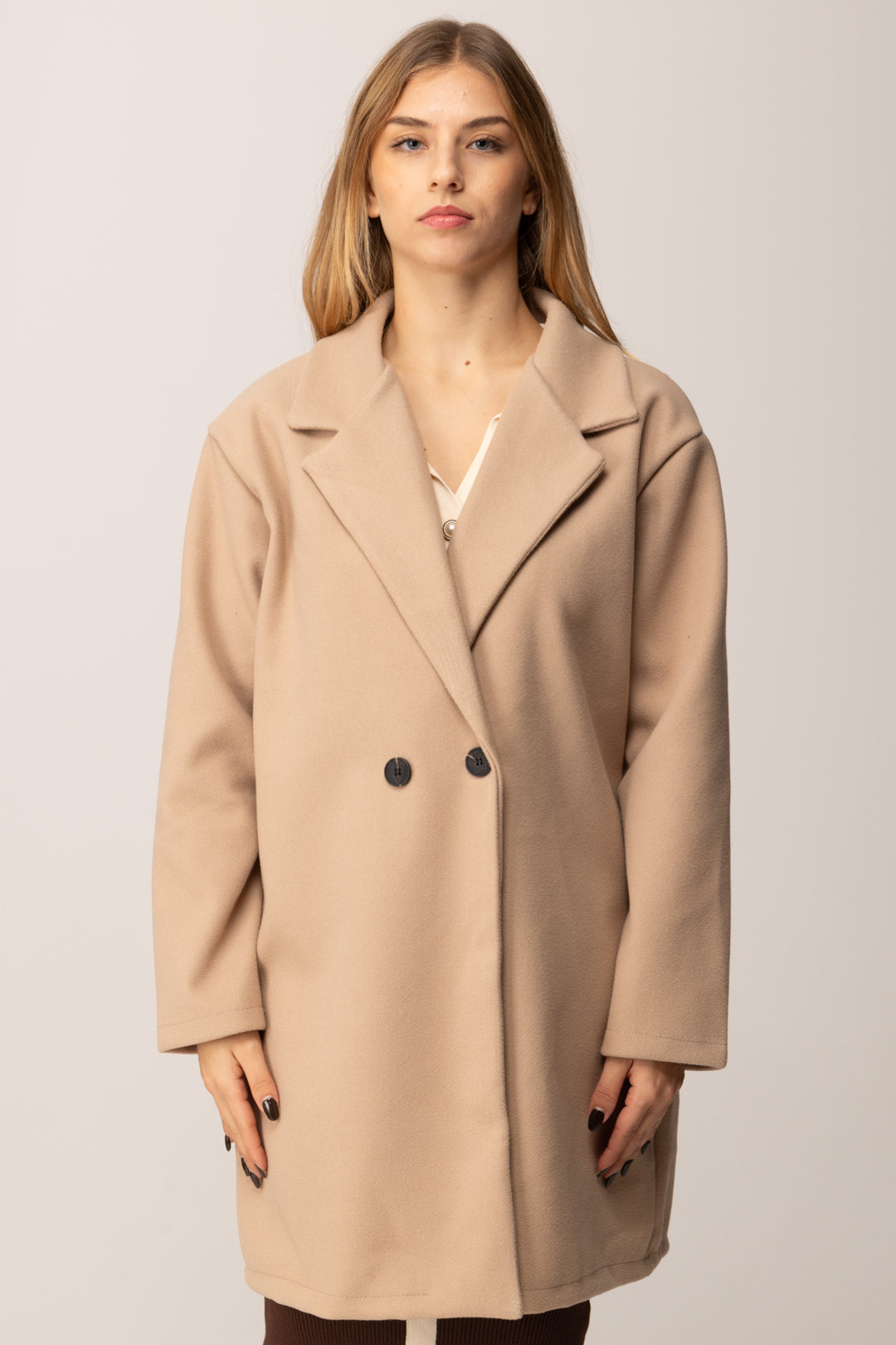Khloe Femme Cappotto Over Doppiopetto BEIGE