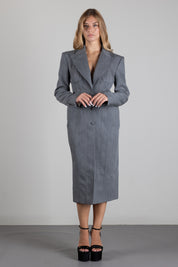Elisabetta Franchi Cappotto Sartoriale Bustier In Lana CP00967E2 GRIGIO MELANGE