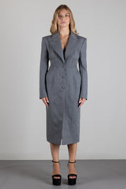 Elisabetta Franchi Cappotto Sartoriale Bustier In Lana CP00967E2 GRIGIO MELANGE