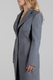 Elisabetta Franchi Cappotto Sartoriale Bustier In Lana CP00967E2 GRIGIO MELANGE