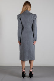 Elisabetta Franchi Cappotto Sartoriale Bustier In Lana CP00967E2 GRIGIO MELANGE