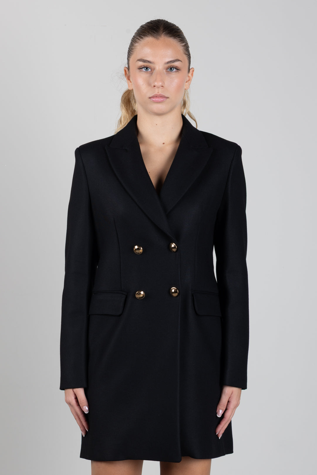 Elisabetta Franchi Bambina Cappotto Sfiancato Doppiopetto con Bottoni Logati EFCT0080TV155.N000