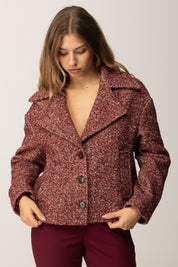Manila Grace Cappotto Spinato Lungo Al Fianco K169PT BURGUNDY
