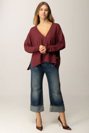 Manila Grace Cardigan Ampio M438VU BURGUNDY