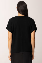 Khloe Femme Cardigan Aperti Ai Lati con Fiocchi BLACK