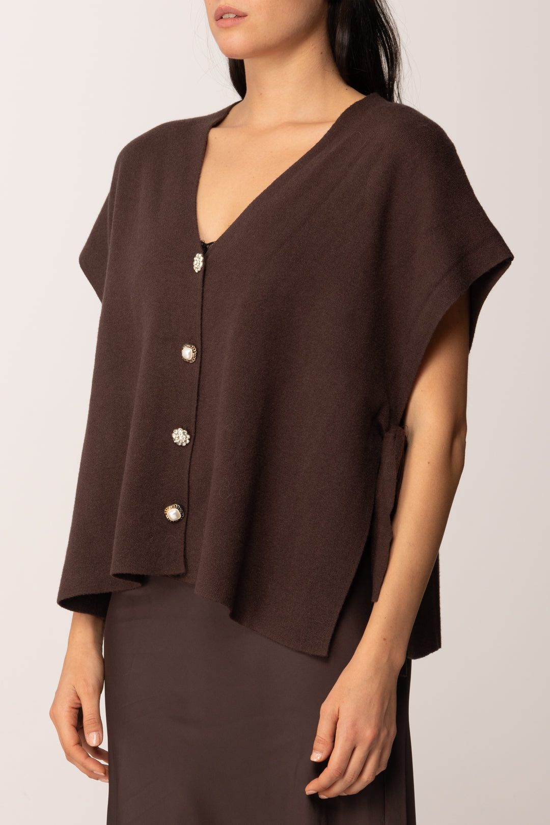 Khloe Femme Cardigan Aperti Ai Lati con Fiocchi MORO