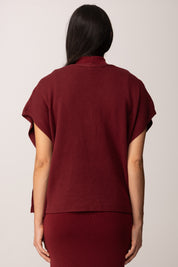 Khloe Femme Cardigan Aperti Ai Lati con Fiocchi VINO