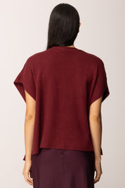 Khloe Femme Cardigan Aperti Ai Lati con Fiocchi VINO