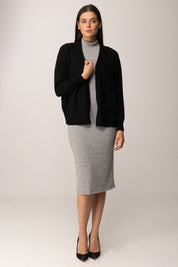 Khloe Femme Cardigan Aperto con Tasche BLACK