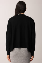 Khloe Femme Cardigan Aperto con Tasche BLACK