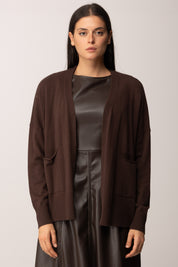 Khloe Femme Cardigan Aperto con Tasche MORO
