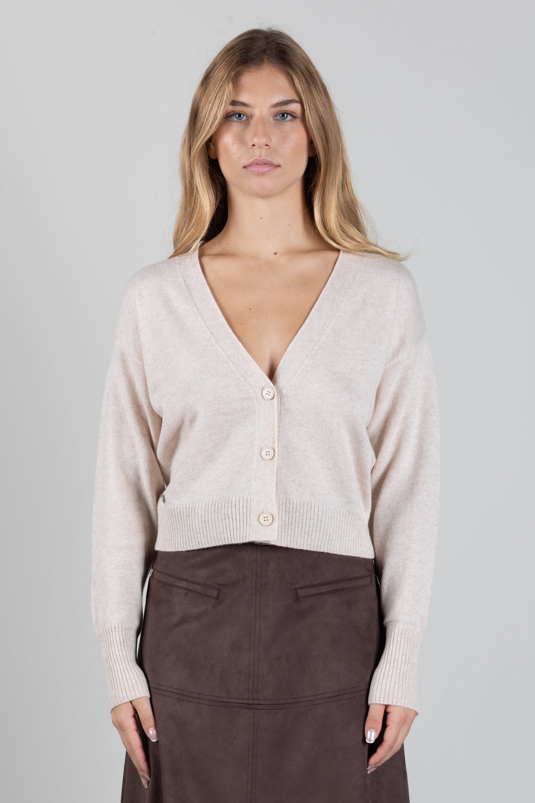 Manila Grace Cardigan Corto con Scollo a V M403WU TUFFET :AI26