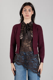 Manila Grace Cardigan Corto In Maglia a Coste M478VU PORT ROYALE :AI26