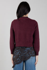 Manila Grace Cardigan Corto In Maglia a Coste M478VU PORT ROYALE :AI26