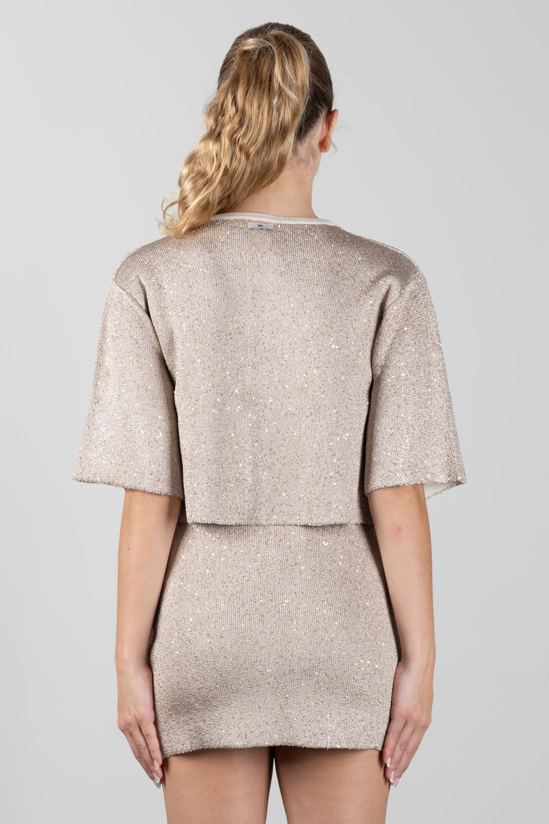 Elisabetta Franchi Bambina Cardigan Corto In Maglia con Paillettes e Profili a Contrasto EFMA204CFL158.2099