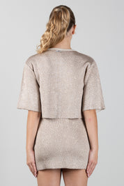 Elisabetta Franchi Bambina Cardigan Corto In Maglia con Paillettes e Profili a Contrasto EFMA204CFL158.2099