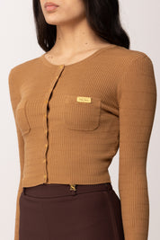 Elisabetta Franchi Cardigan Crop In Maglia a Micro-trecce MK88B61E2 DAINO