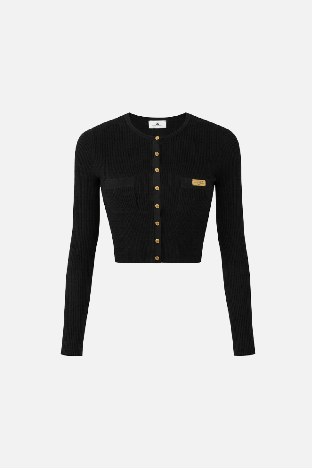 Elisabetta Franchi Cardigan Crop In Maglia a Micro-trecce MK88B61E2 NERO