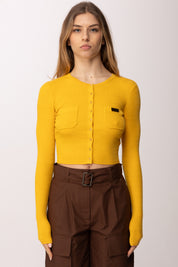 Elisabetta Franchi Cardigan Crop In Maglia a Micro-trecce MK88B61E2 SUN