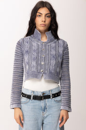 Pinko Cardigan Cropped a Trecce In Cotone 106858 A3BA Y80