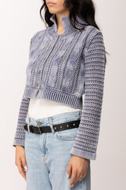 Pinko Cardigan Cropped a Trecce In Cotone 106858 A3BA Y80