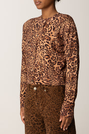 Twin-set Cardigan e Top Animalier In Maglia 252TP3633 ST.ANIMALIER COFFEE/LAND
