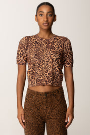 Twin-set Cardigan e Top Animalier In Maglia 252TP3633 ST.ANIMALIER COFFEE/LAND