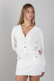 Elisabetta Franchi Bambina Cardigan In Cotone con Bottoni Logati EFMA203CFL159.0077