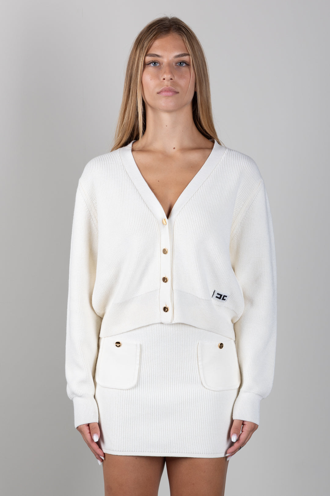 Elisabetta Franchi Bambina Cardigan In Cotone con Bottoni Logati EFMA203CFL159.0077
