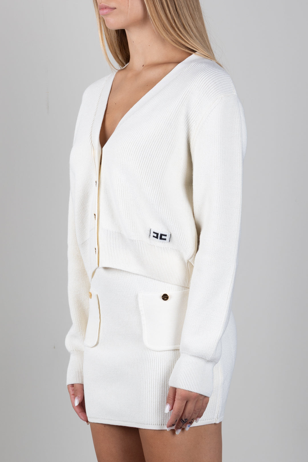 Elisabetta Franchi Bambina Cardigan In Cotone con Bottoni Logati EFMA203CFL159.0077