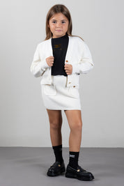 Elisabetta Franchi Bambina Cardigan In Cotone con Bottoni Logati EFMA203CFL159.0077