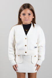 Elisabetta Franchi Bambina Cardigan In Cotone con Bottoni Logati EFMA203CFL159.0077