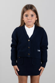 Elisabetta Franchi Bambina Cardigan In Cotone con Bottoni Logati EFMA203CFL159.4462