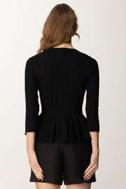Elisabetta Franchi Cardigan In Maglia a Pieghe MK50B51E2 NERO