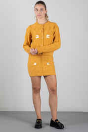 Elisabetta Franchi Bambina Cardigan In Maglia con Lavorazione a Trecce e Logo EFMA213CFL098.7205
