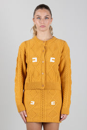 Elisabetta Franchi Bambina Cardigan In Maglia con Lavorazione a Trecce e Logo EFMA213CFL098.7205