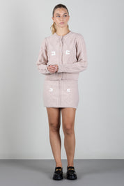 Elisabetta Franchi Bambina Cardigan In Maglia con Lavorazione a Trecce e Logo EFMA213CFL098.C863