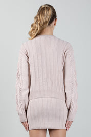Elisabetta Franchi Bambina Cardigan In Maglia con Lavorazione a Trecce e Logo EFMA213CFL098.C863